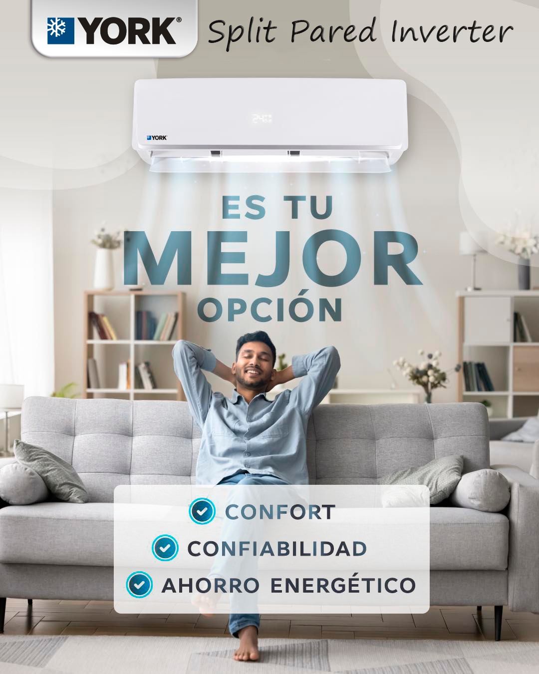 Samsung Split inverter instalado en sala moderna con ahorro energético y confort