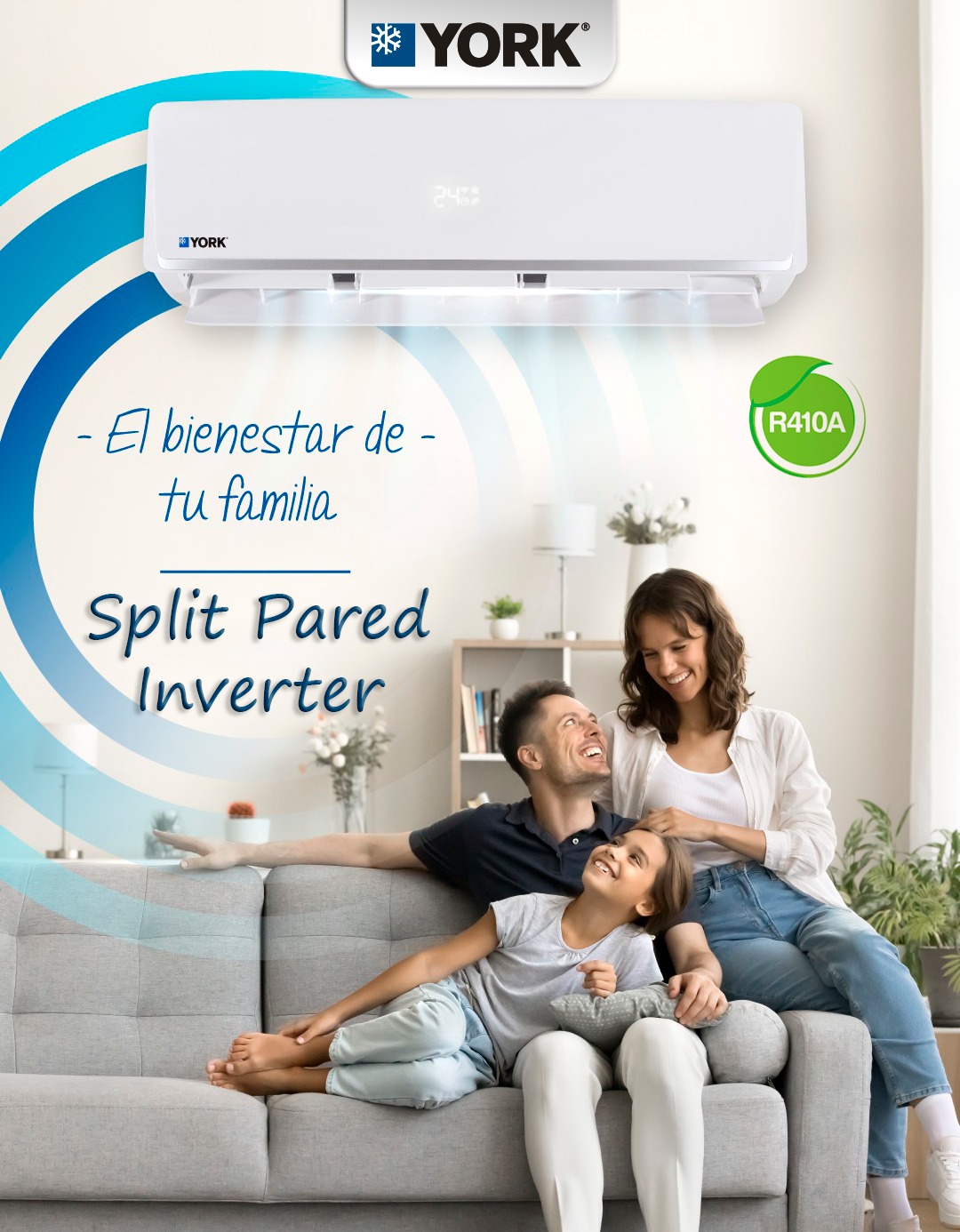 Equipo York Split pared inverter ideal para climatización en espacios familiares
